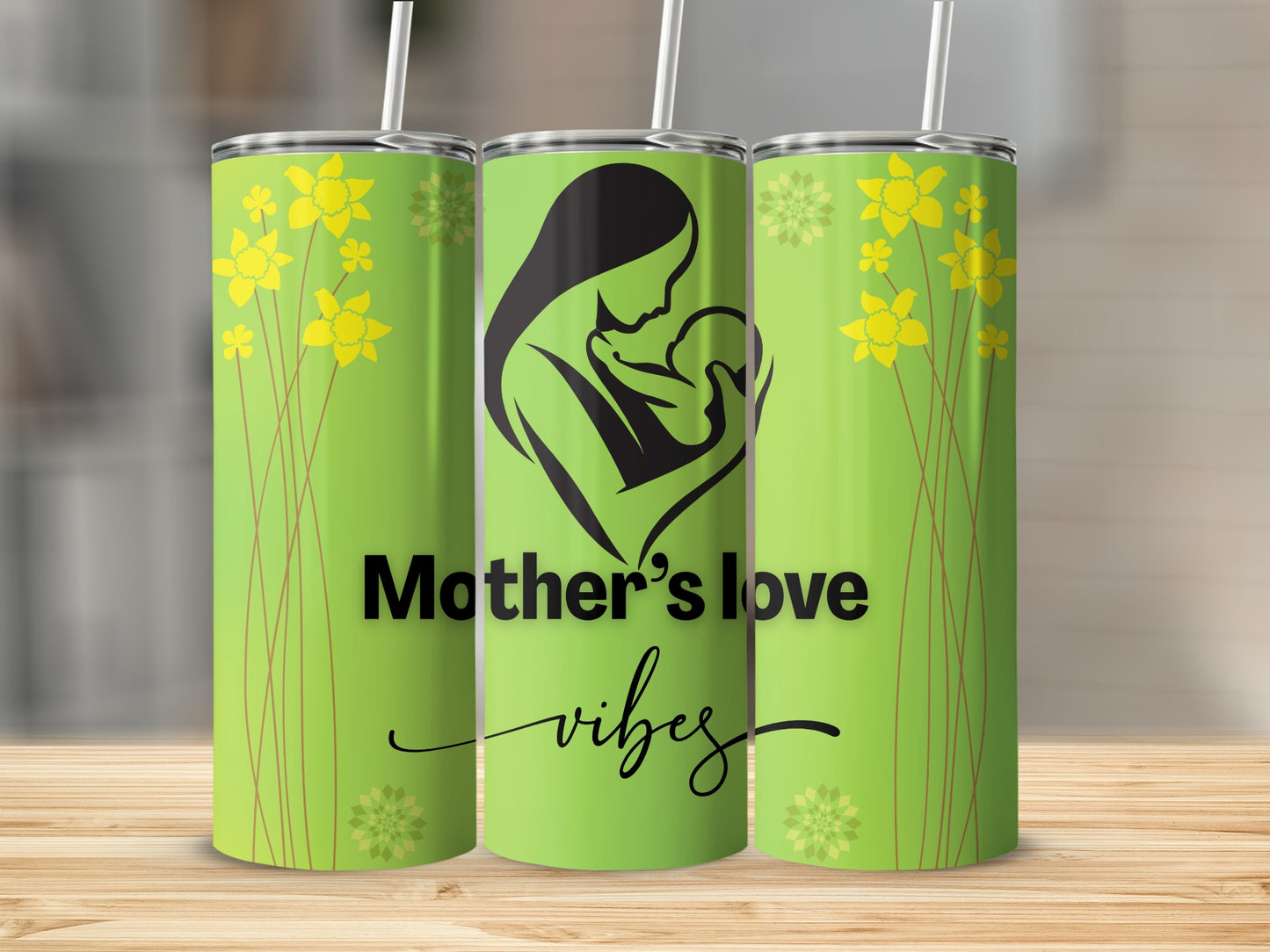 Mother's Love Vibes Floral Design Tumbler