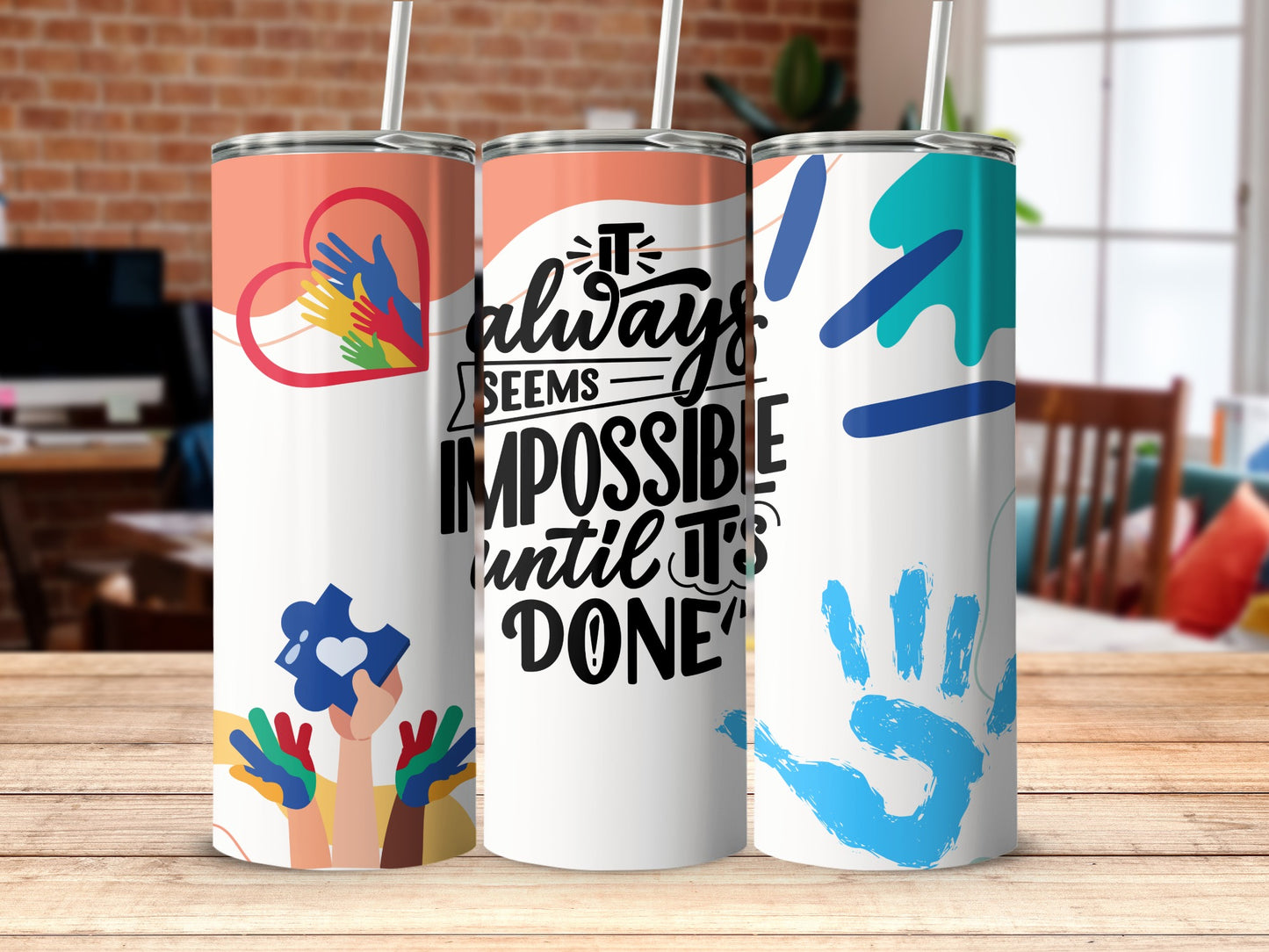 Inspirational Graphics With Hands Creative Cup
