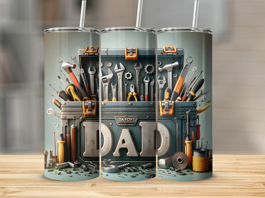 Tool Box Design Dad Tumbler With Straw