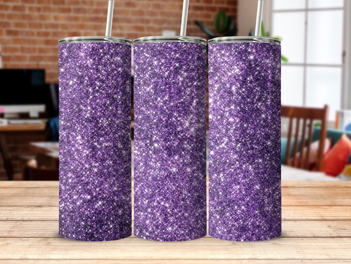 Glittering Purple Sparkle Tall Tumbler Product