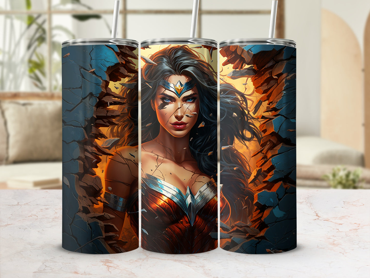 Heroic Warrior Design Stainless Steel Tumbler Cup