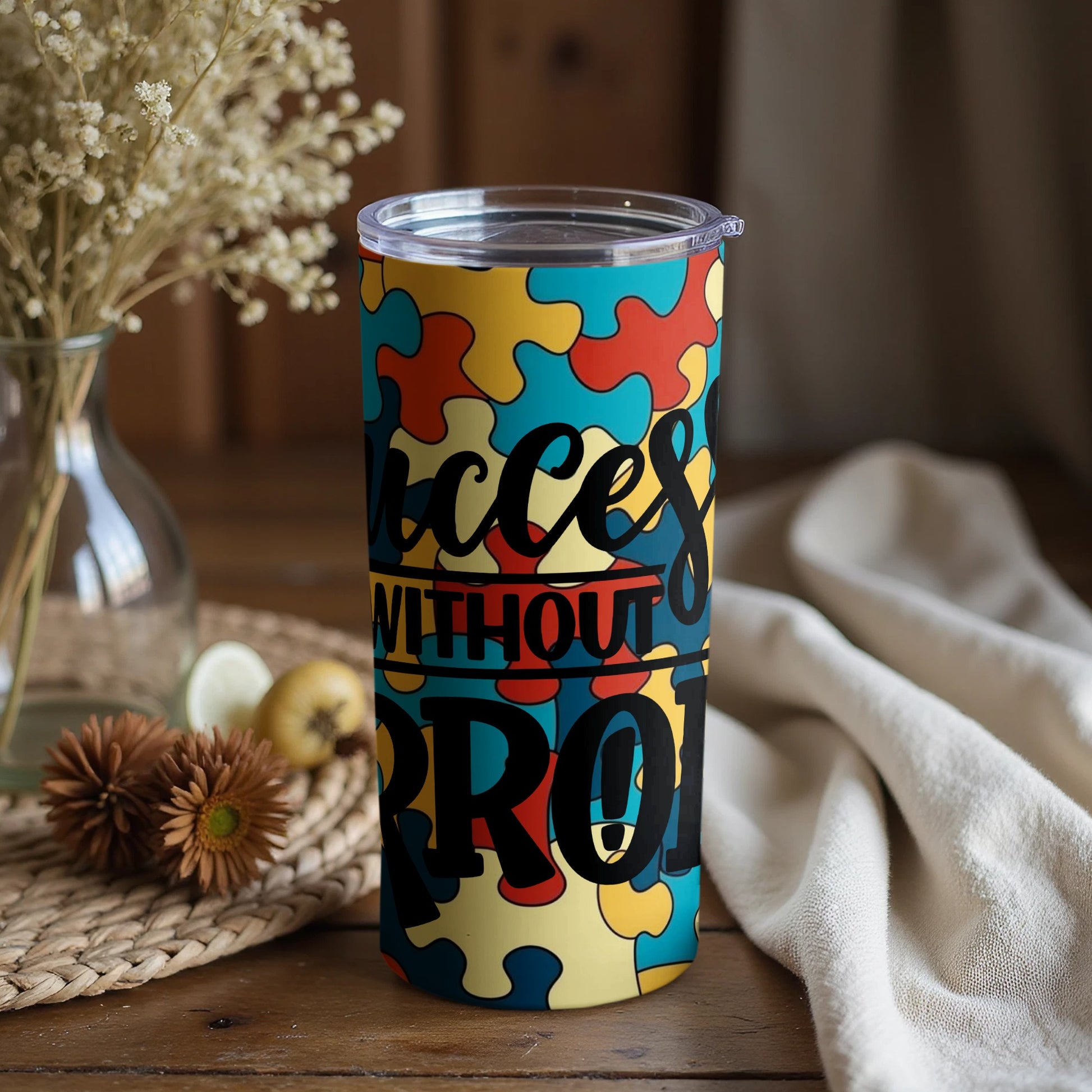 Colorful Versatile Puzzle Piece Tumbler