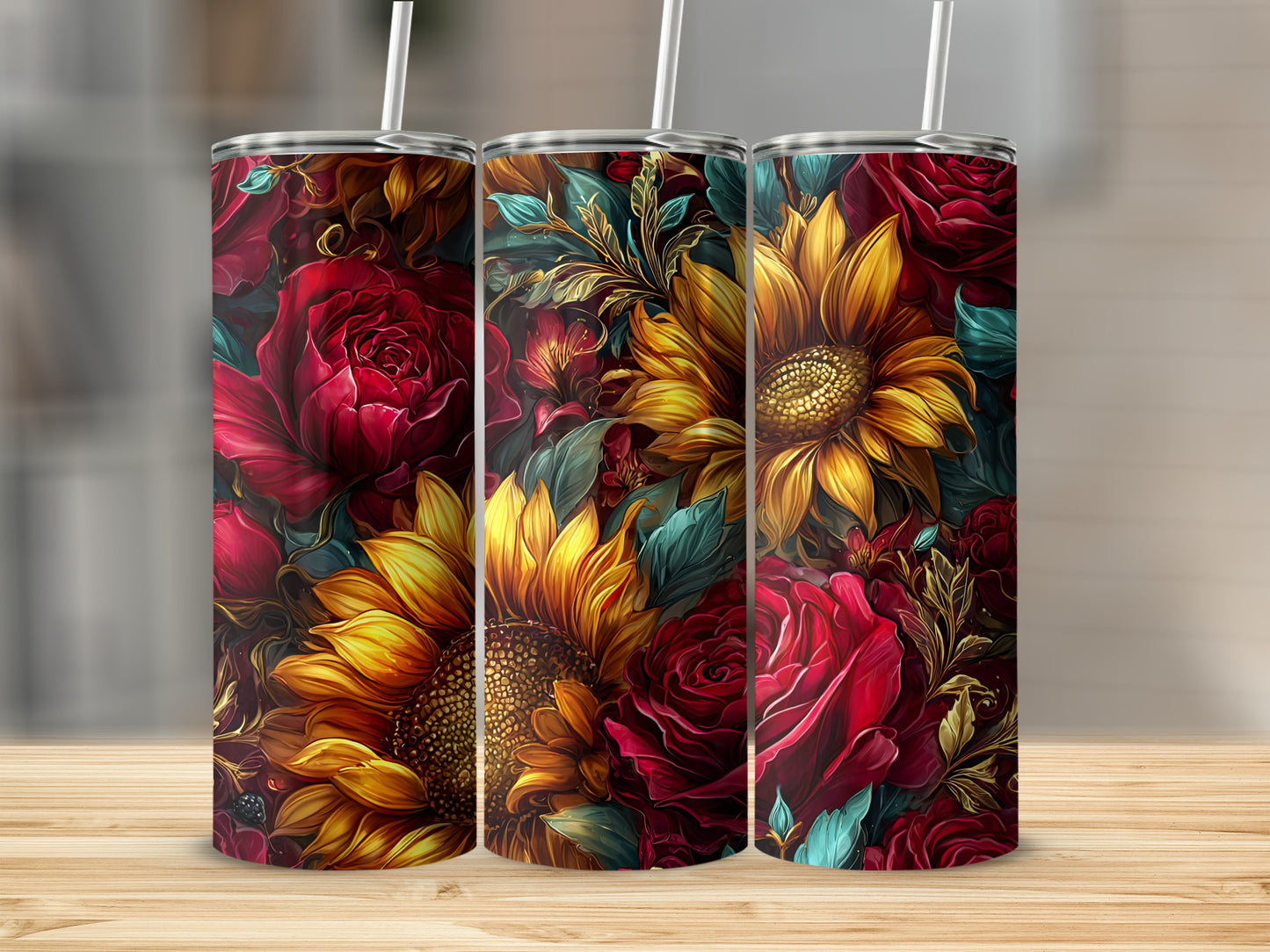 Beautifully Vivid Floral Design Insulated Drinkware