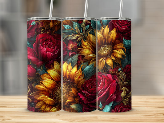 Beautifully Vivid Floral Design Insulated Drinkware