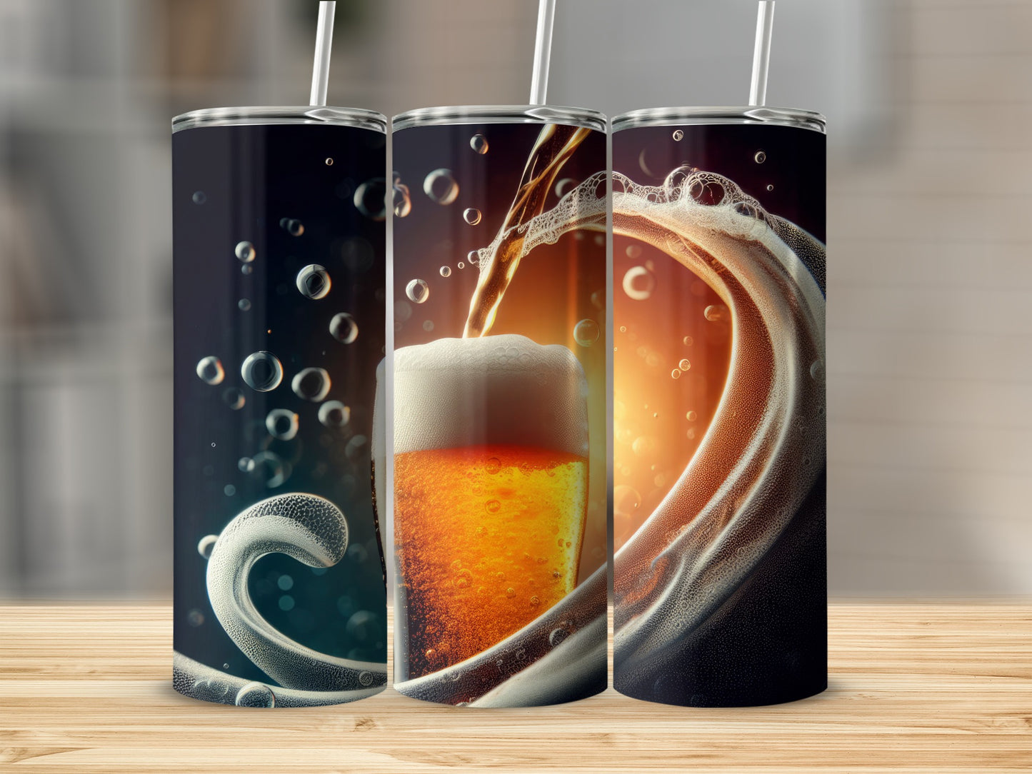 Beer and Foam Theme Custom Tumbler