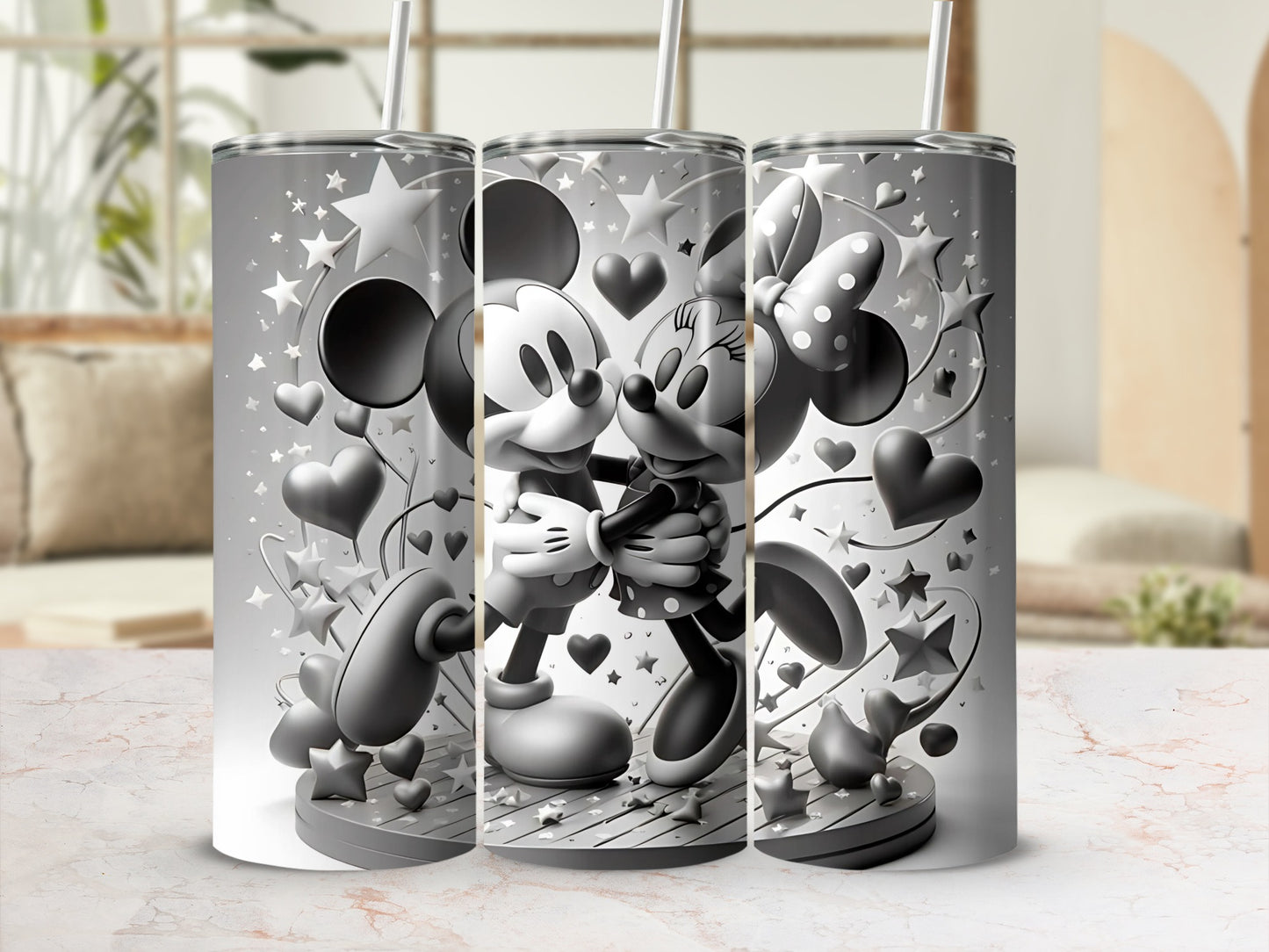 Romantic Cartoon Character Design on Custom Tumbler