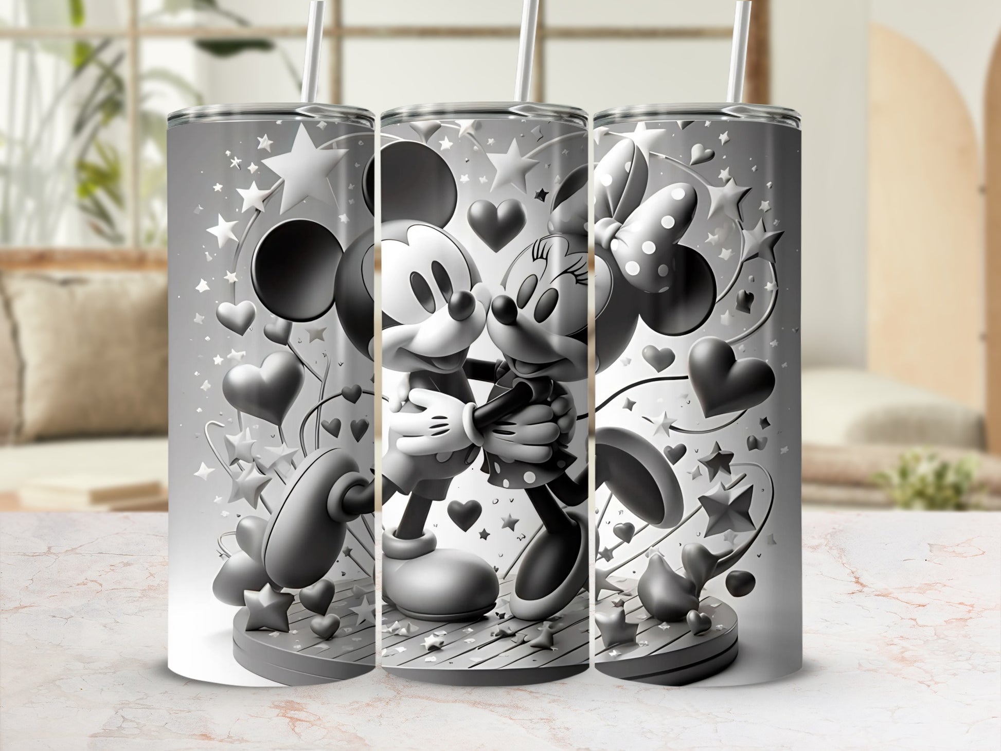 Romantic Cartoon Character Design on Custom Tumbler