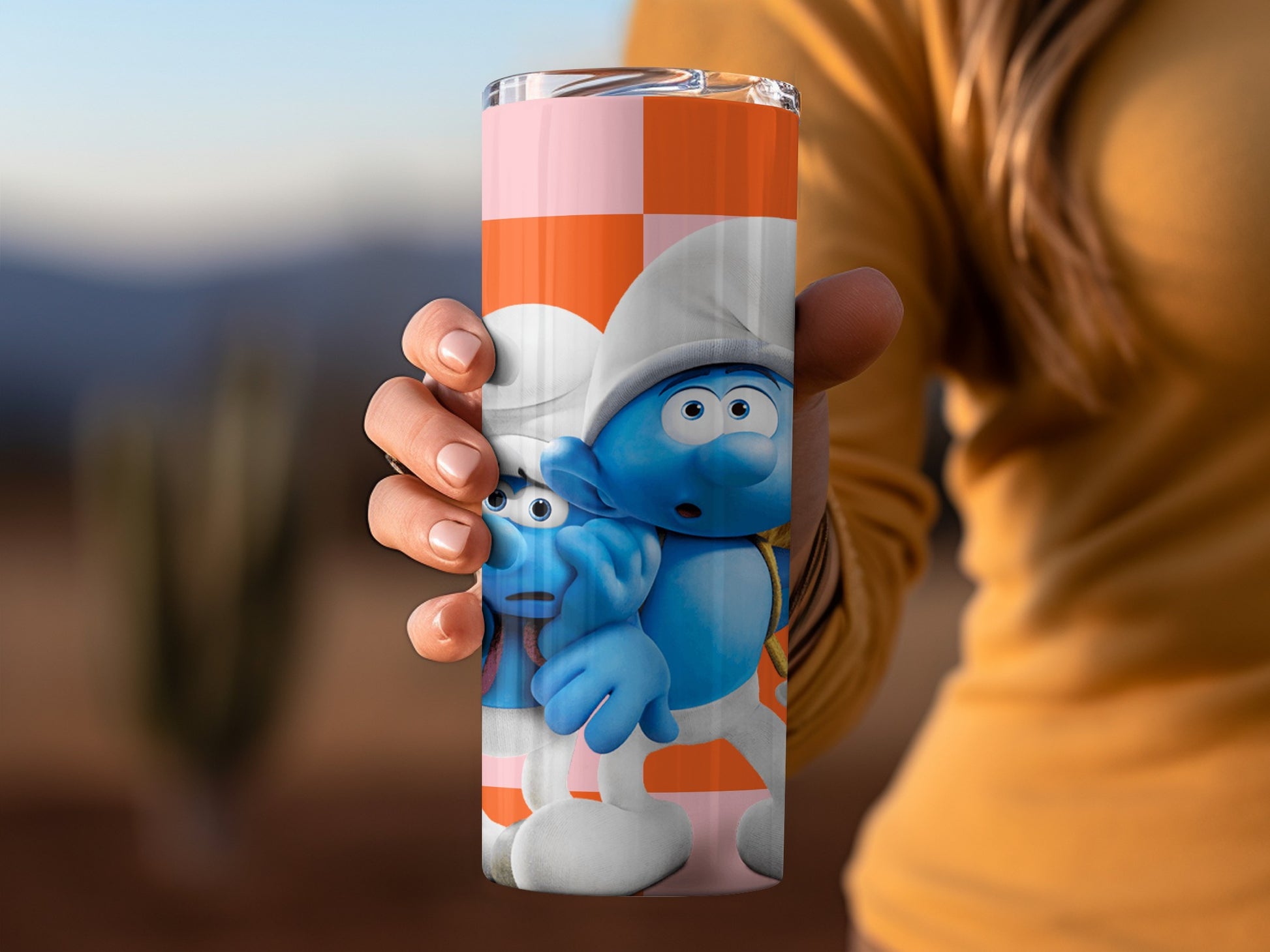 Smurfs Theme Colorful Print Tumbler Cup