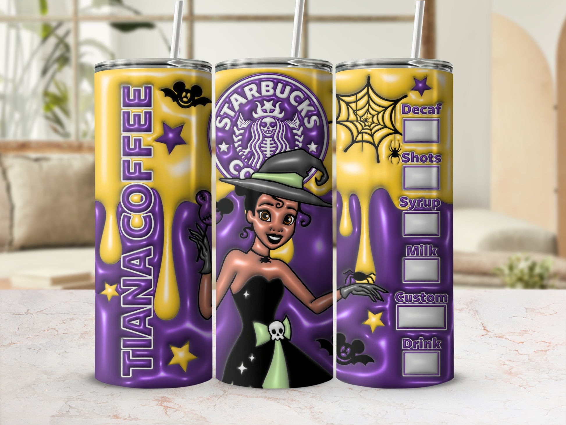 Tiana Coffee Starbucks Inspired Custom Drink Tumbler