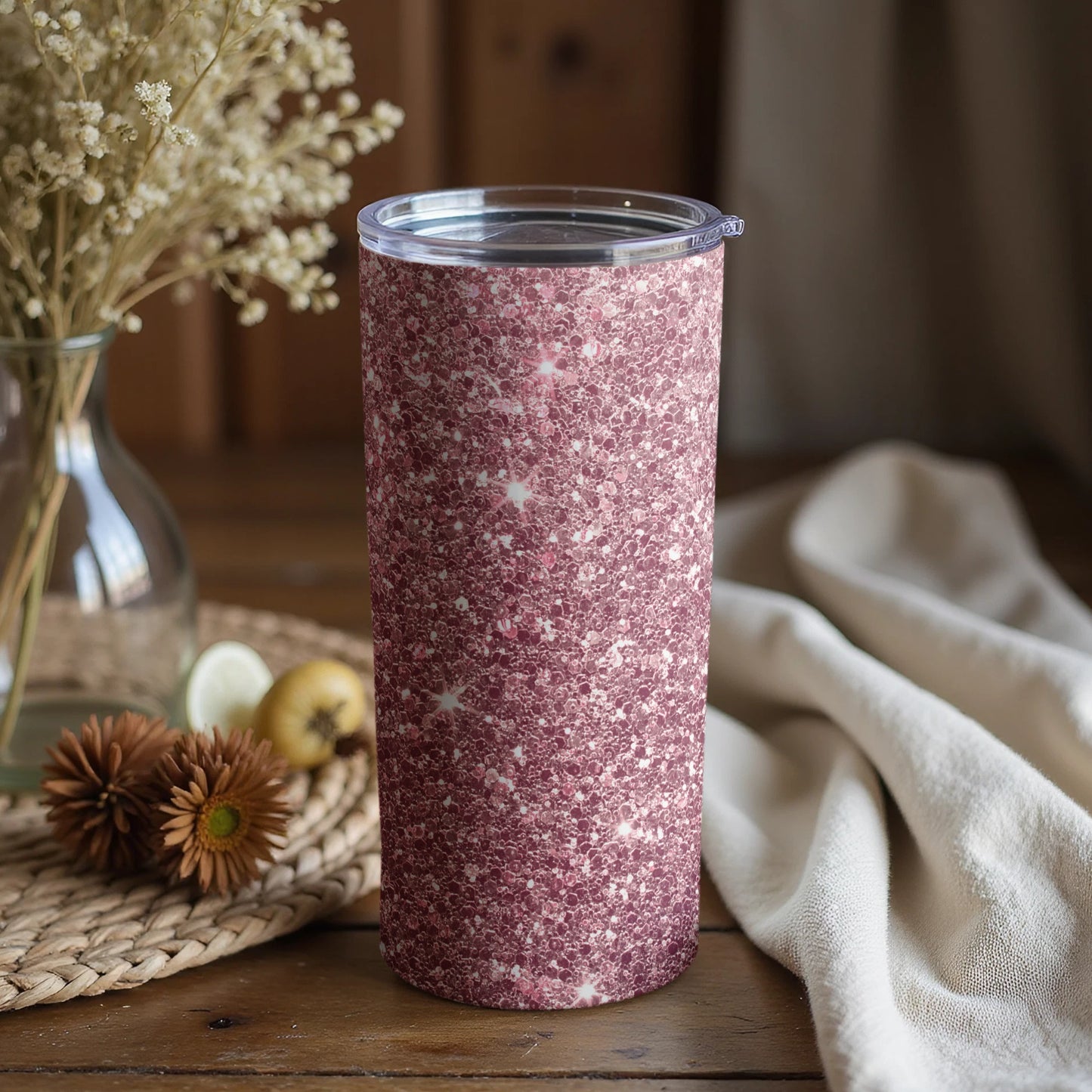 Glittery Pink Sparkle Tumbler for Stylish Beverage Lovers