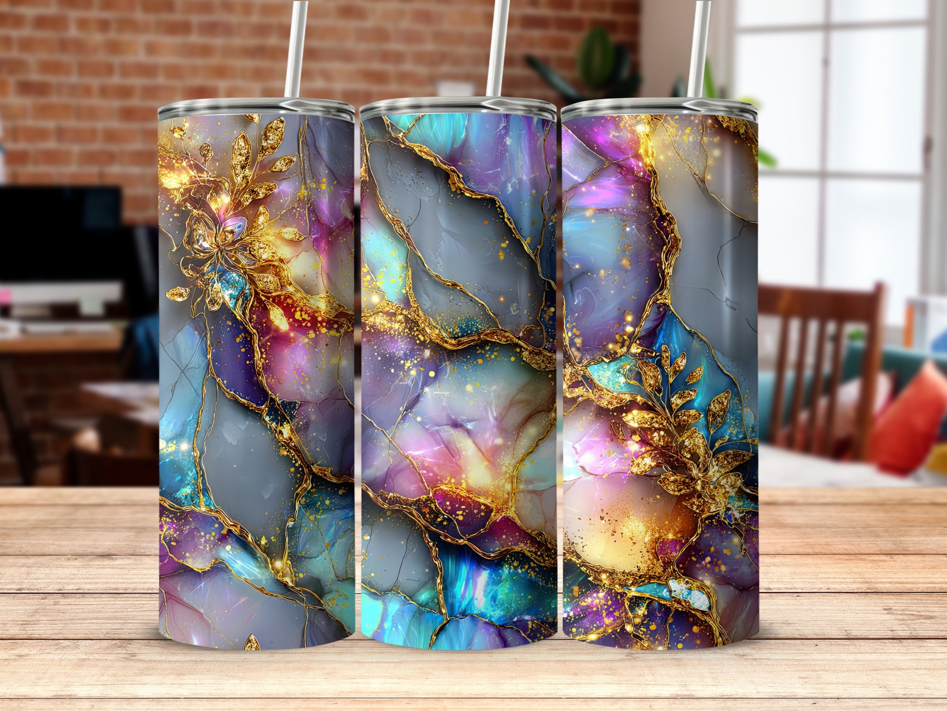 Elegant Abstract Art Stainless Steel Tumbler product