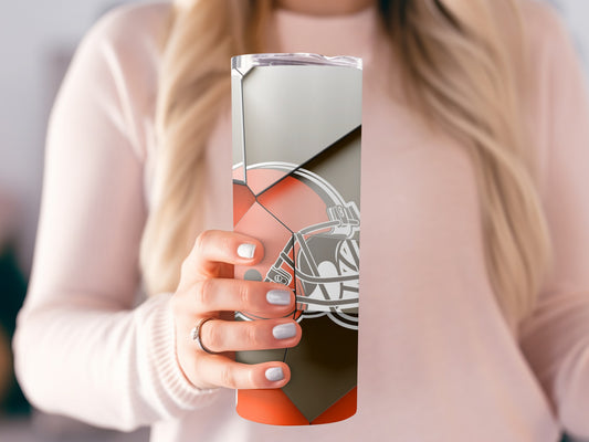 Cleveland Browns Helmet Logo Polygon Design Tumblers