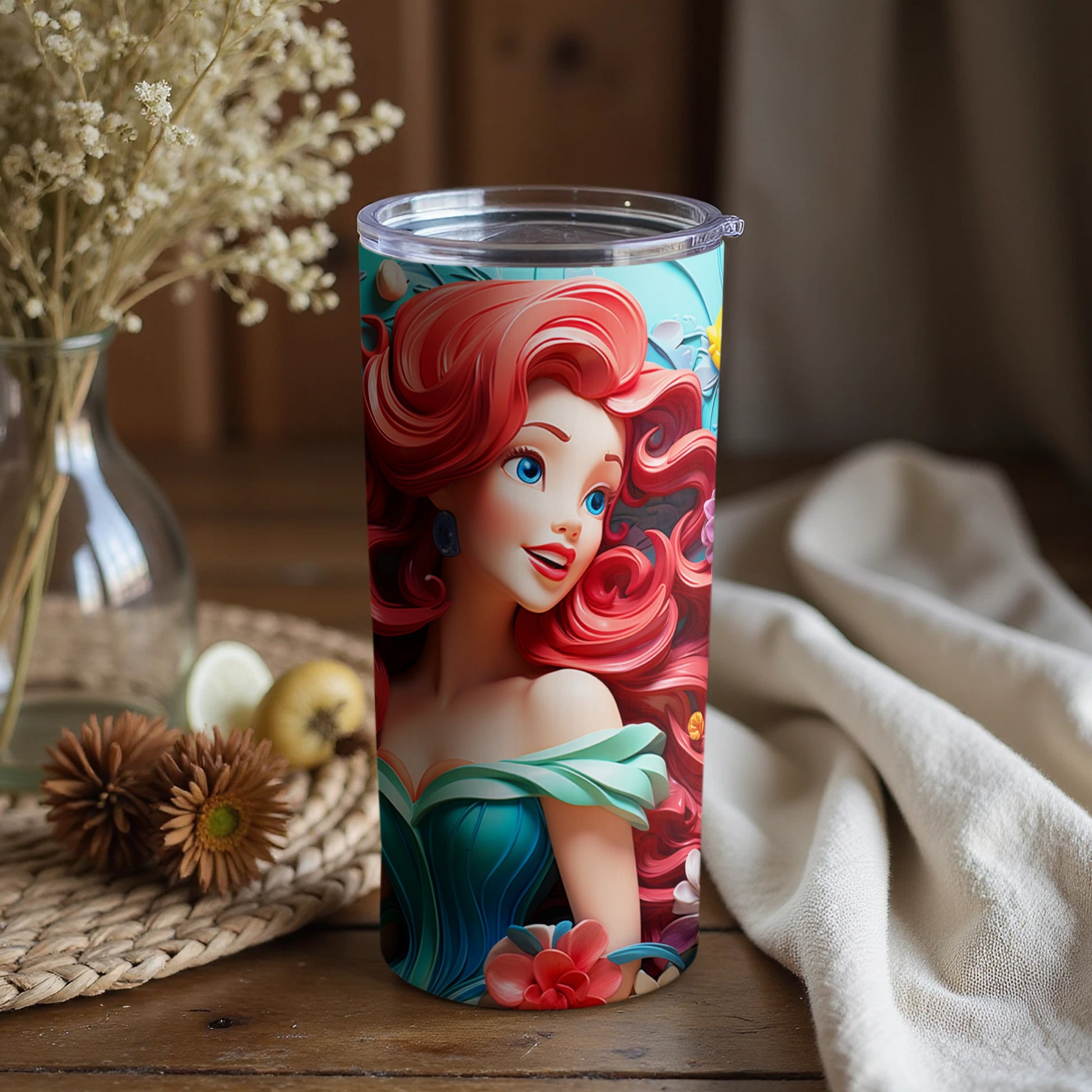 Vibrant Red Haired Animated Character Tumbler Product