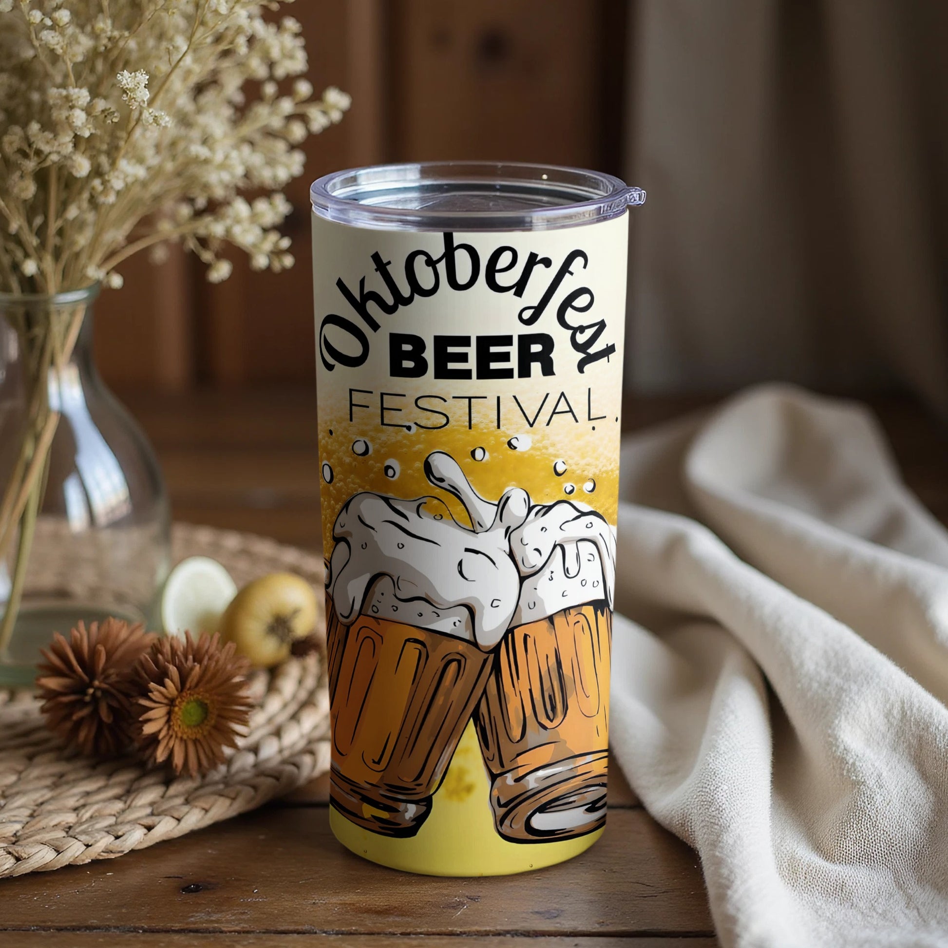Oktoberfest Beer Festival Insulated Tumbler with Lid