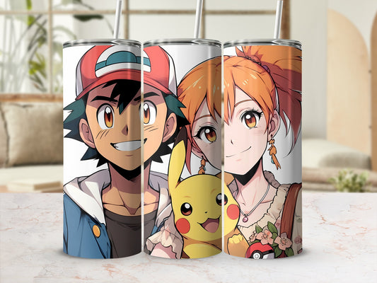 Colorful Anime Character Tumbler with Straw