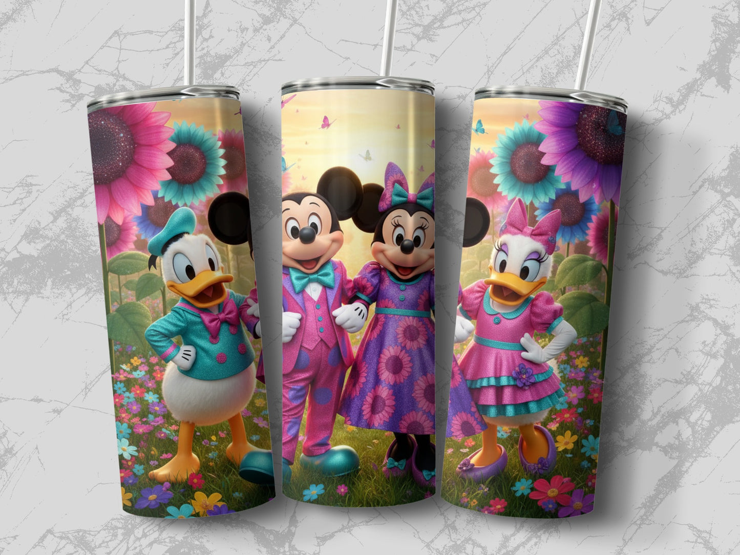 Colorful Cartoon Character Design Tumbler Flask