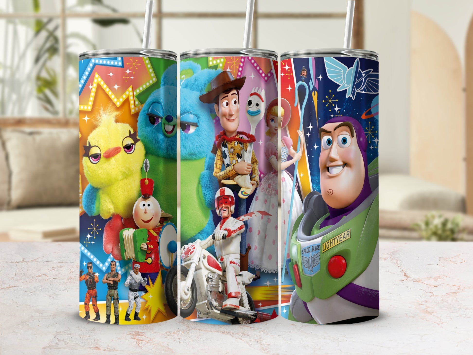 Colorful Animated Characters Design Beverage Tumbler