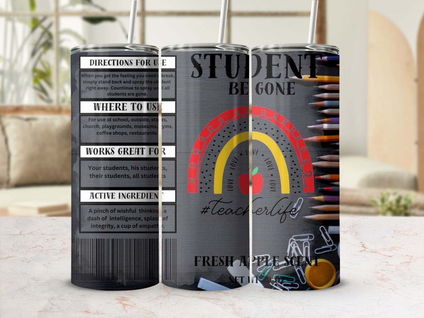 Student Be Gone Teacherlife Fresh Apple Scent Tumblers