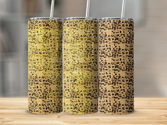 Sparkling Leopard Print Tumbler Cup for Beverages