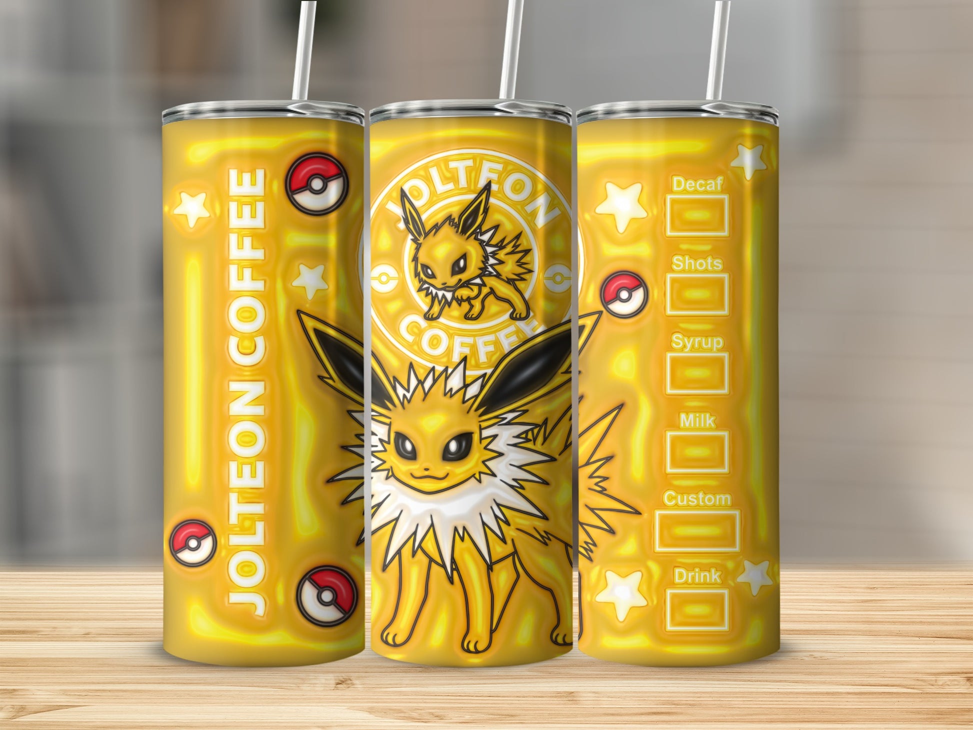 Jolteon Coffee Design Customizable Stainless Steel Tumbler