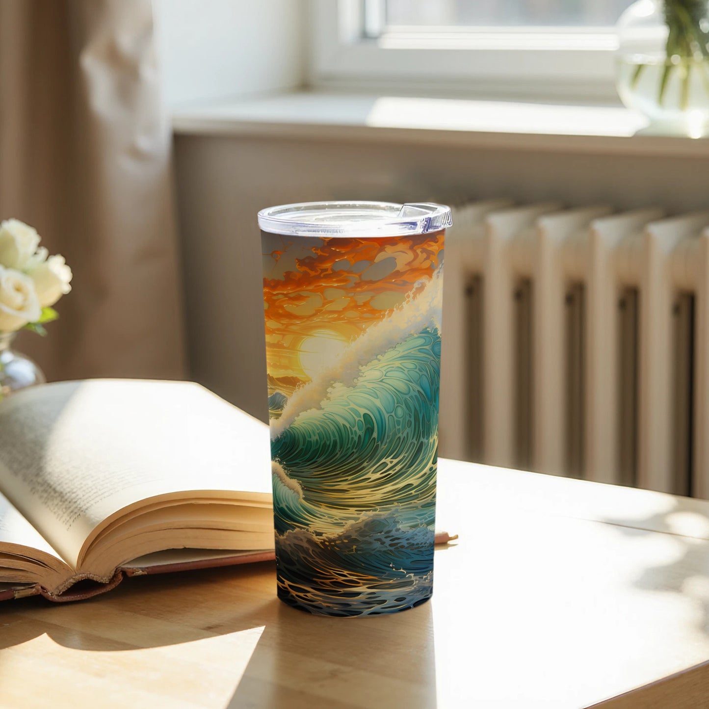 Coastal Ocean Wave Sunset Artistic Print Tumbler product type
Tumbler
Drinkware
Travel mug
Insulated cup
Ocean theme
Wave design
Sunset art
Beach scene
Coastal decor
Summer drink
Adventure gear
Outdoor essential
Artistic print
Nature inspired
Sea waves
Bright colors
Vibrant design
Sun ocean
Unique gift
Beverage holder