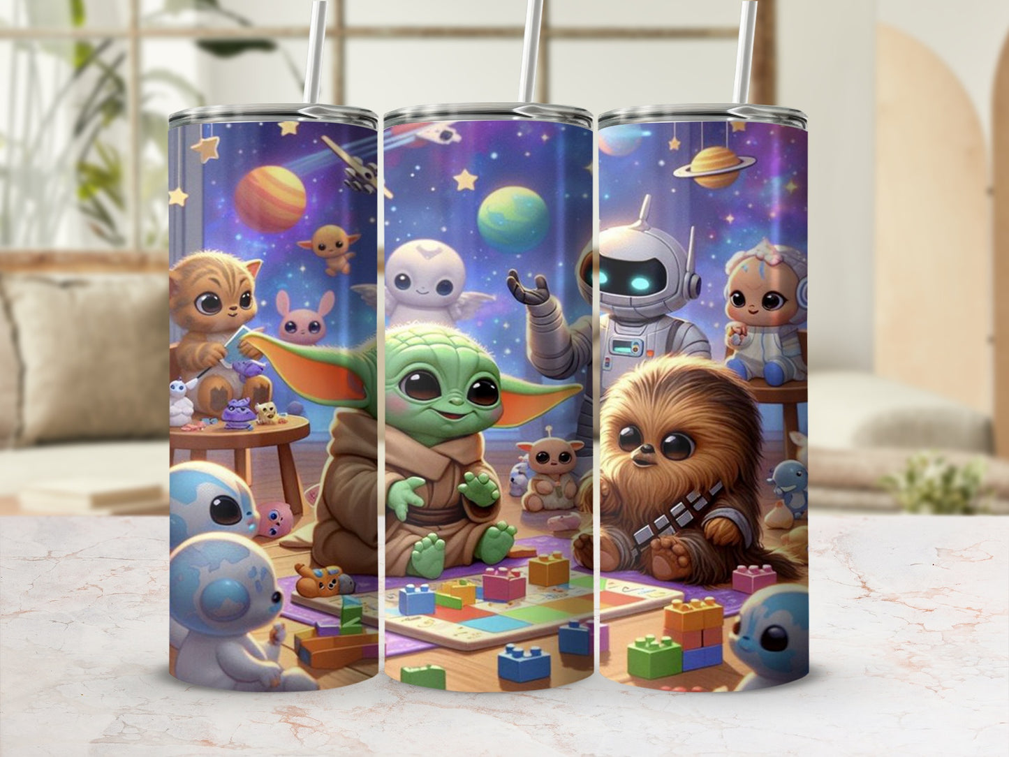Cute Sci-Fi Cartoon Characters Kids Tumbler Cup