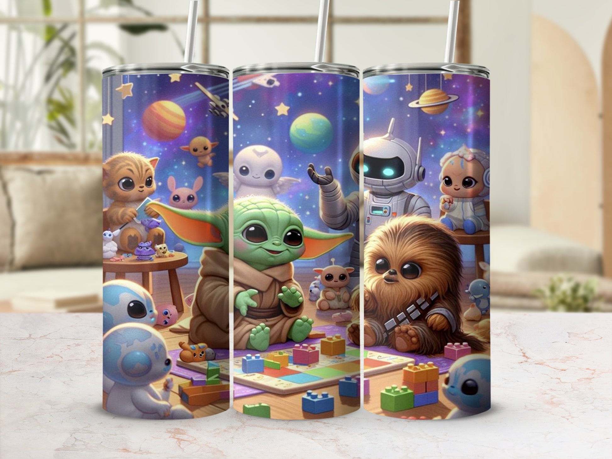Cute Sci-Fi Cartoon Characters Kids Tumbler Cup