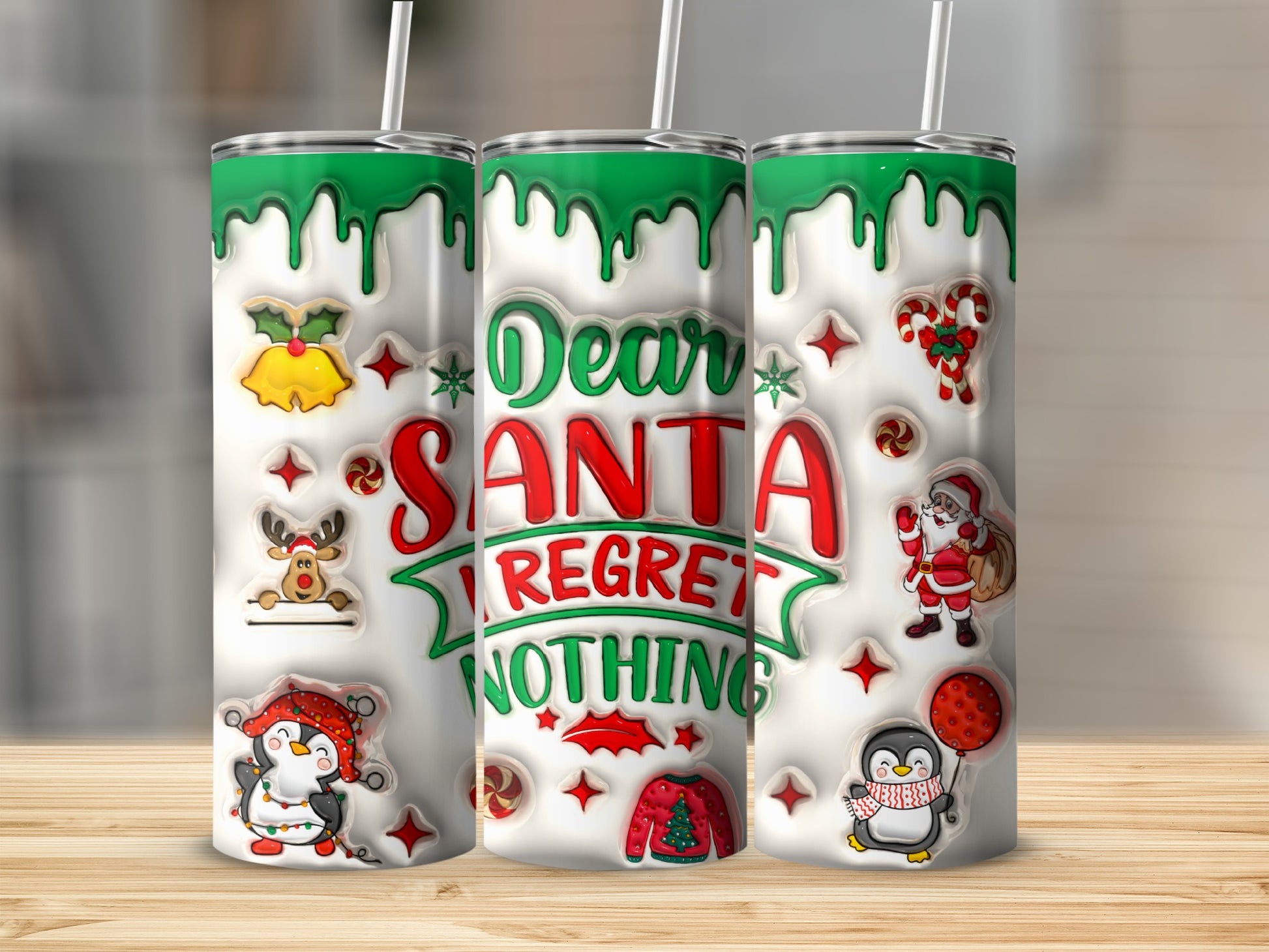 Dear Santa Regret Nothing Christmas Tumbler