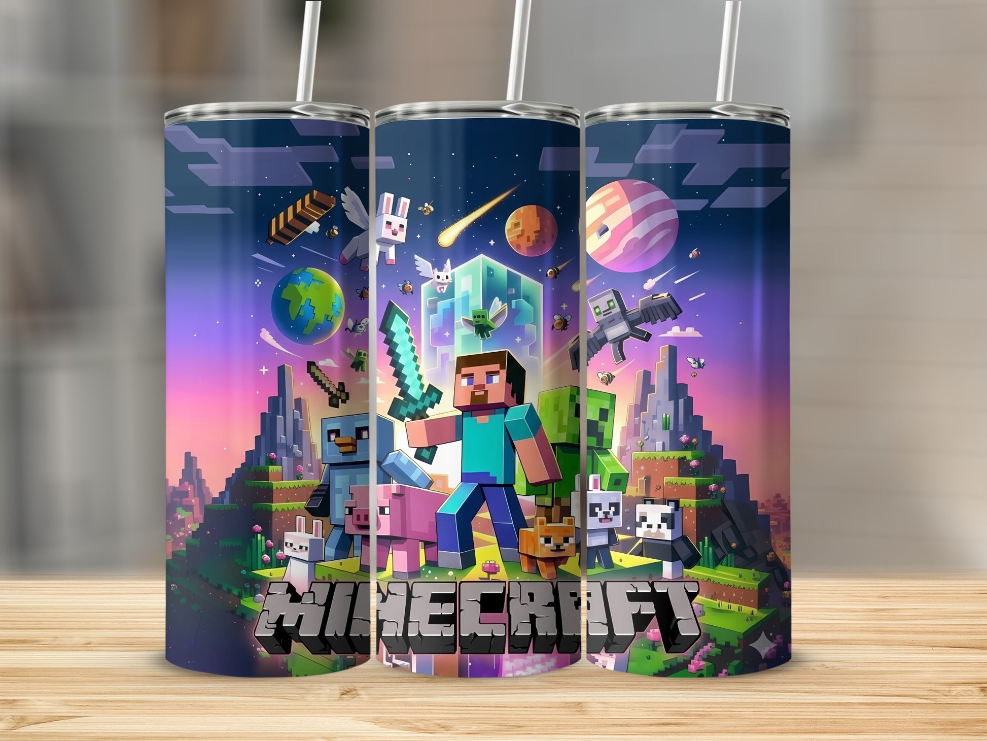 Adventure-themed Minecraft graphic tumbler