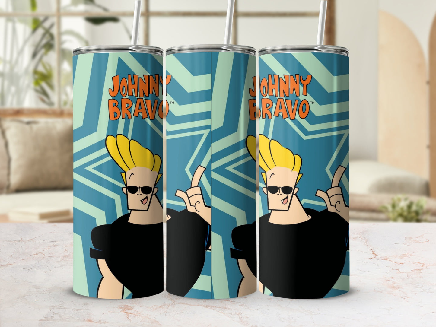 Johnny Bravo Cartoon Design Insulated Tumbler
