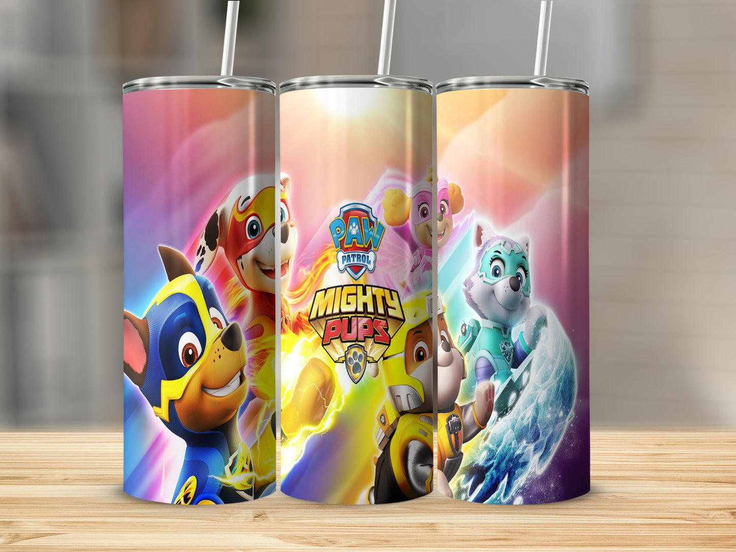 Paw Patrol Mighty Pups Themed Tumbler Cup