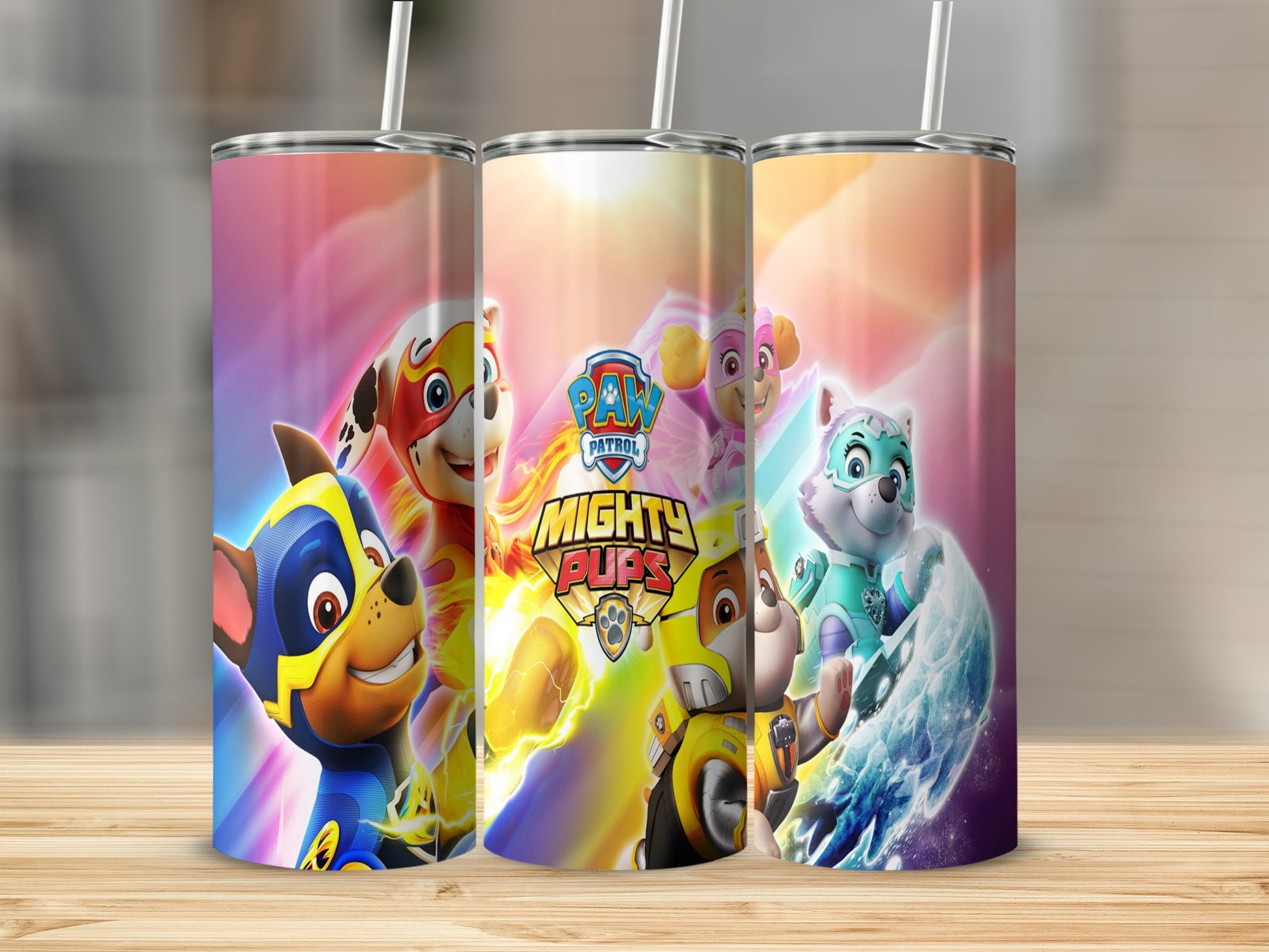 Paw Patrol Mighty Pups Themed Tumbler Cup