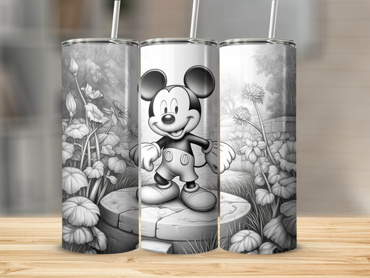 Mickey Mouse Tumbler with Floral Design