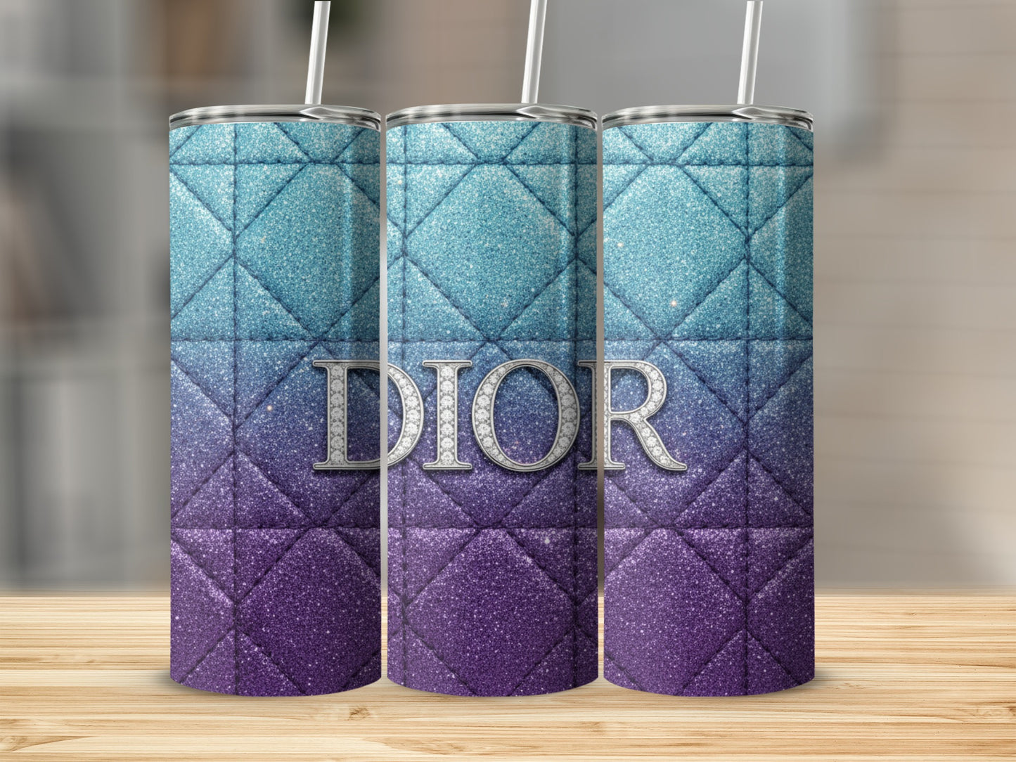 DIOR Quilted Sparkle Gradient Tumblers
