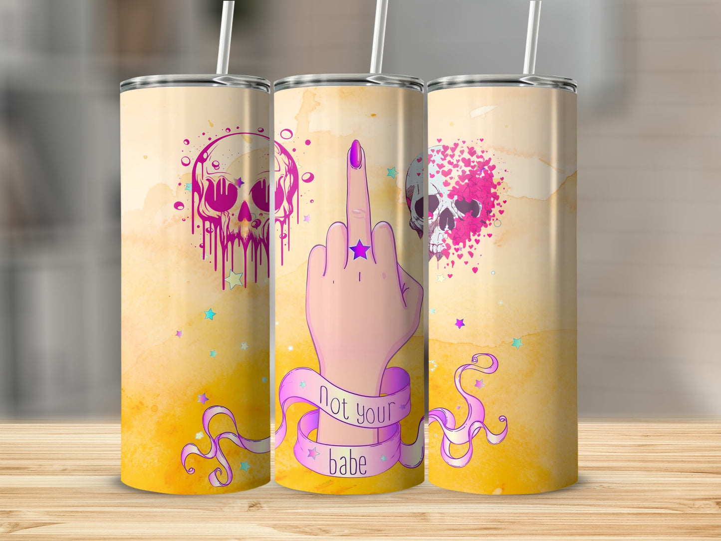 Not Your Babe Skull Design Insulated Tumbler