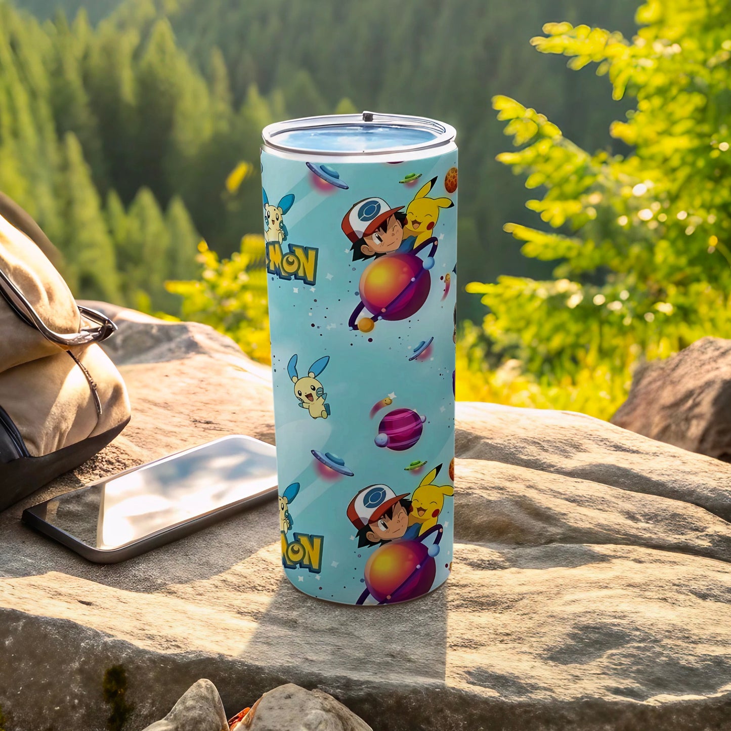 Colorful Space Adventure Animated Character Tumbler