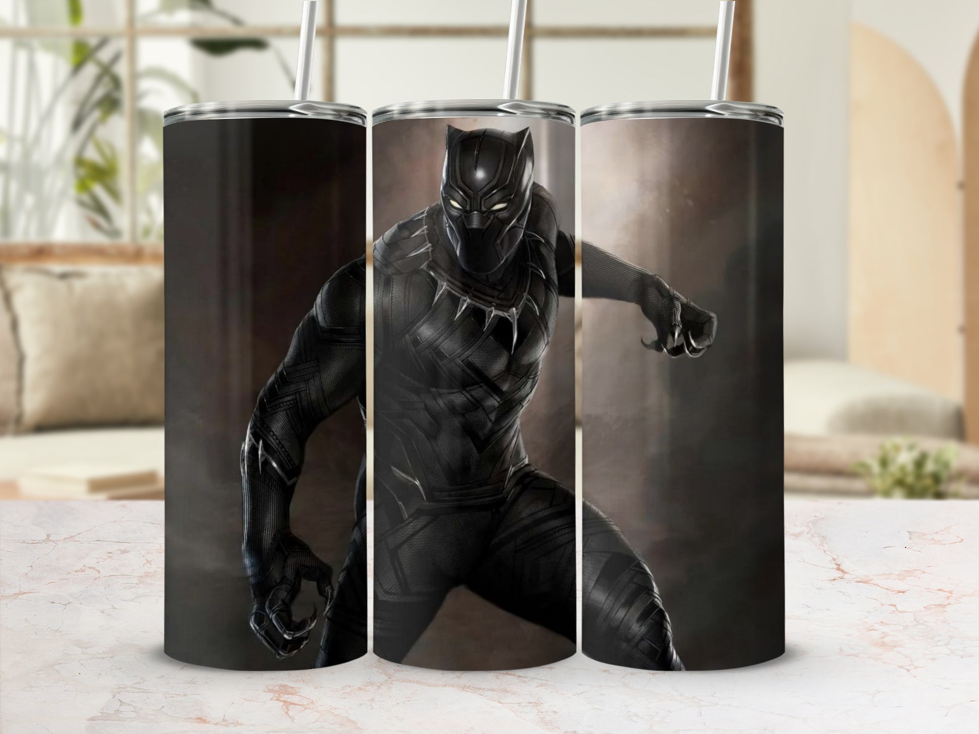 Panther Hero Tumbler with Action Pose