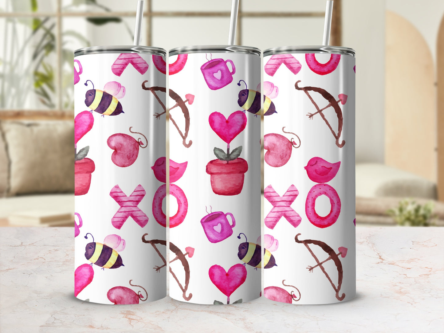 Cute Watercolor Designed Tumbler for Daily Use