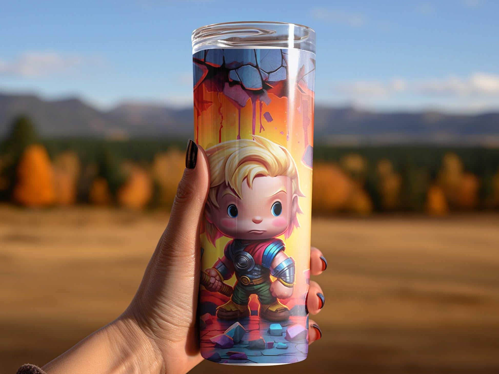 Cute Cartoon Hero Character Printed Tumbler Product