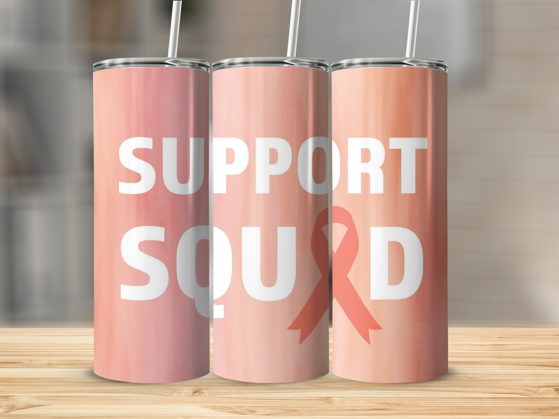 Support Squad Tumbler with Ribbon Design