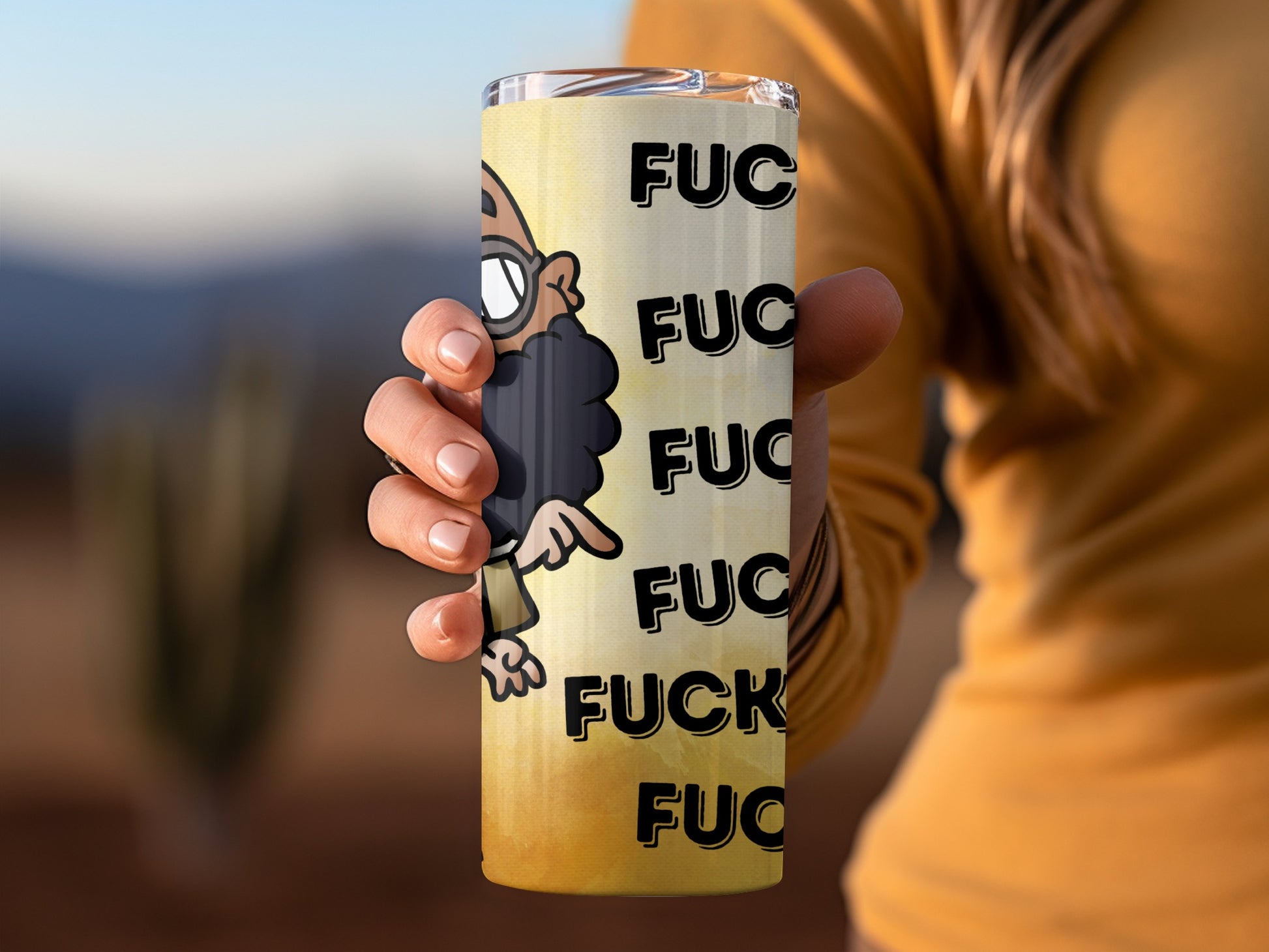Funny Characters with Repeating Text Insulated Tumbler