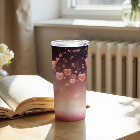 Beautiful Pink Hearts Tumbler for Daily Use