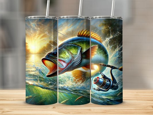 Stunning Fishing Adventure Tumbler With Nature Scenery