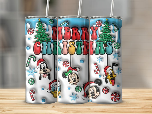 Merry Christmas Candy Cane Characters Tumbler