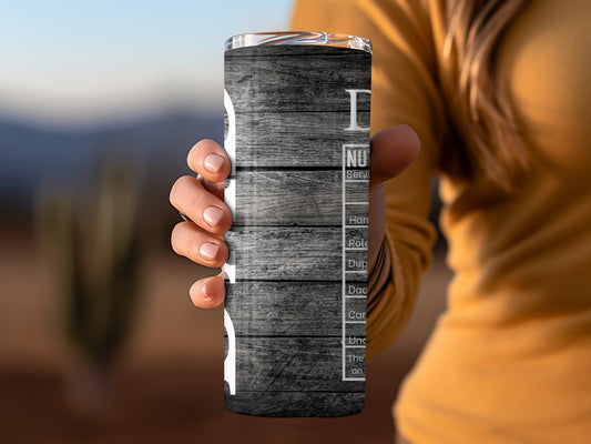 Rustic Wood Grain Design Insulated Travel Tumbler