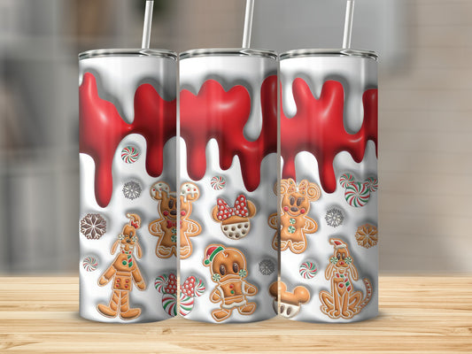 Festive Gingerbread Characters and Candy Tumbler Design