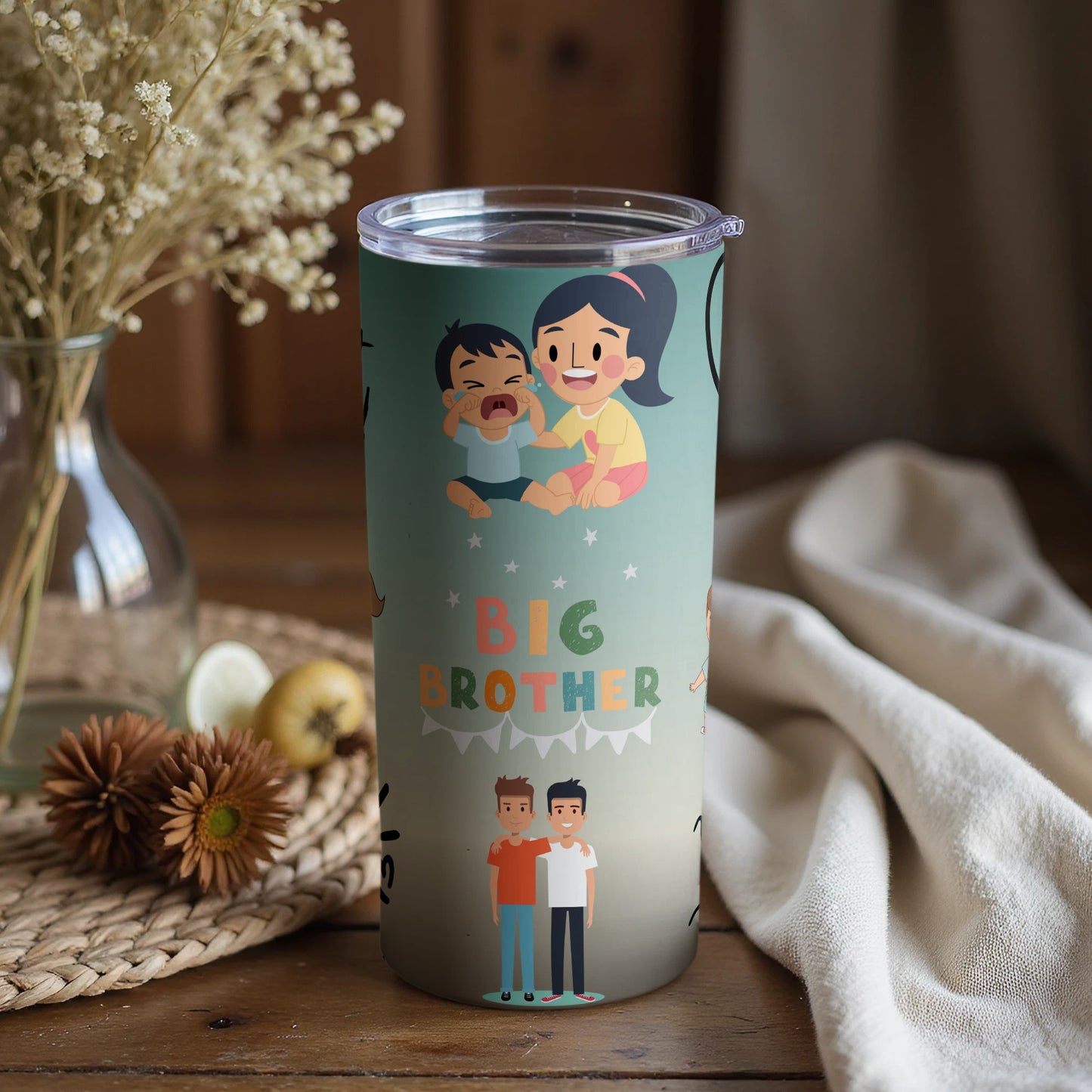 Big Brother Themed Tumbler for Sibling Love Gift