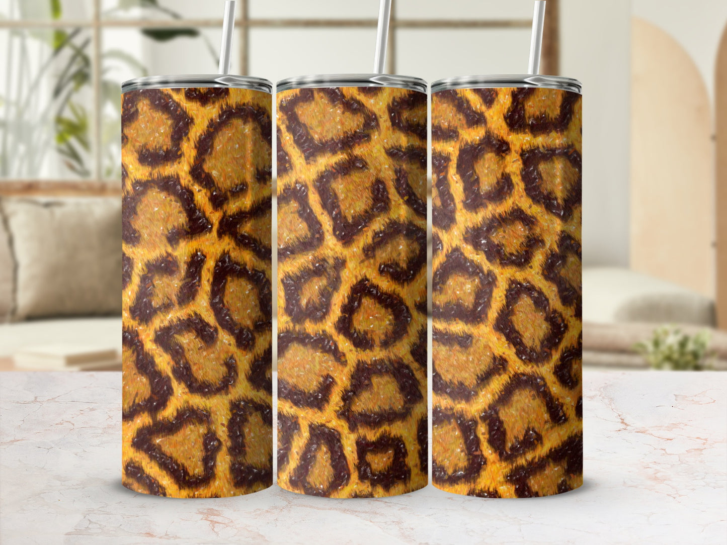 Leopard Print Insulated Tumbler for Travel and Everyday Use