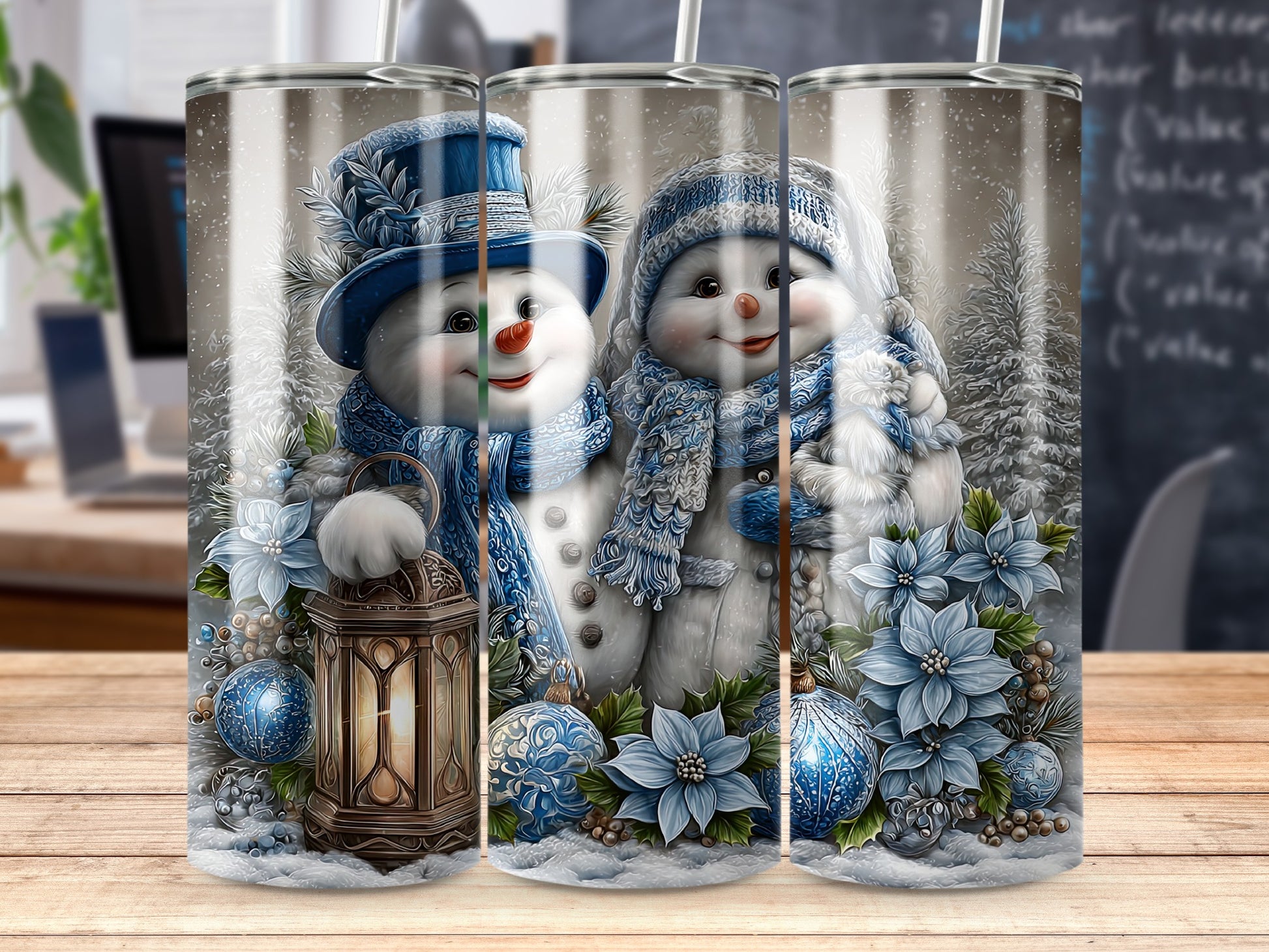 Festive Winter Snowman Themed Holiday Drinkware