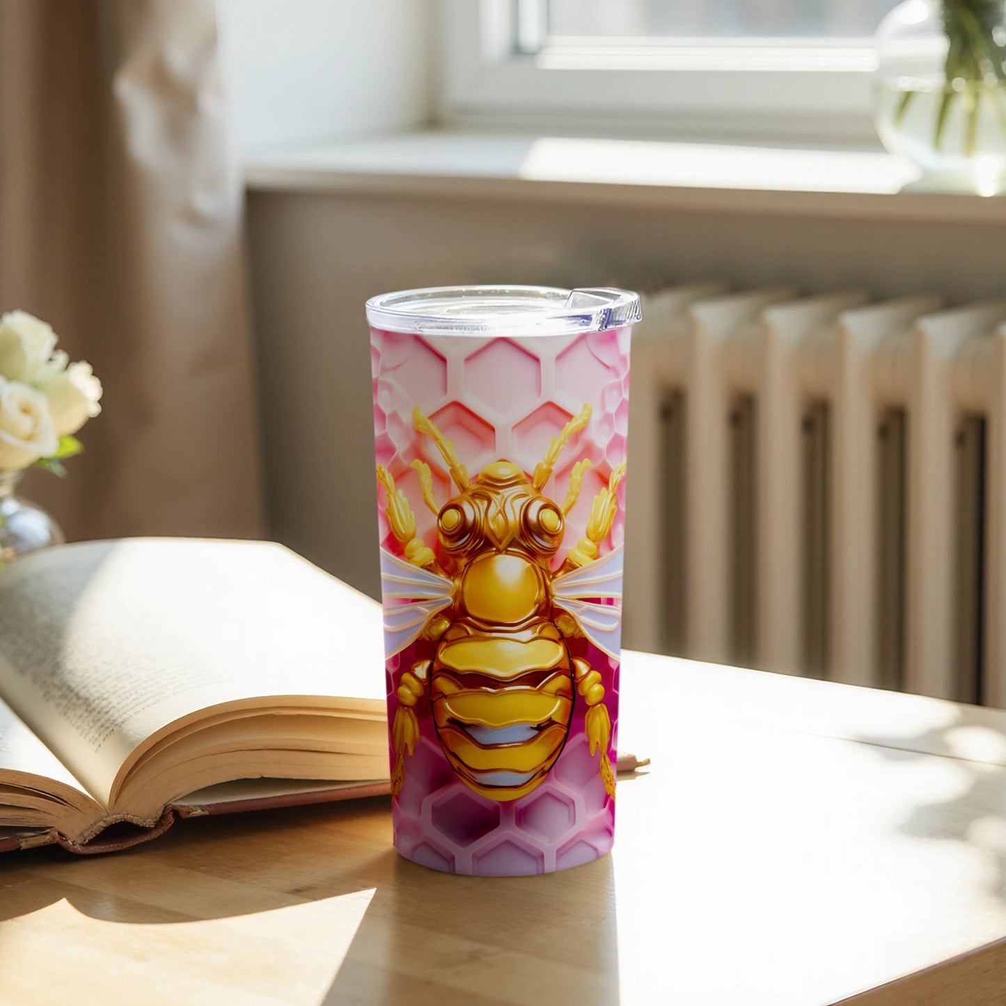 Vibrant Golden Bee Pink Honeycomb Tumbler Design product type
Tumbler
Bee
Golden Bee
Honeybee
Insect
Honeycomb
Pink Honeycomb
Pink Design
Vibrant
Unique Tumbler
Drinkware
Beverage Container
Travel Mug
Gift Idea
Animal Print
Nature Inspired
Summer Tumbler
Queen Bee
Bee Lover Gift
Artistic Design